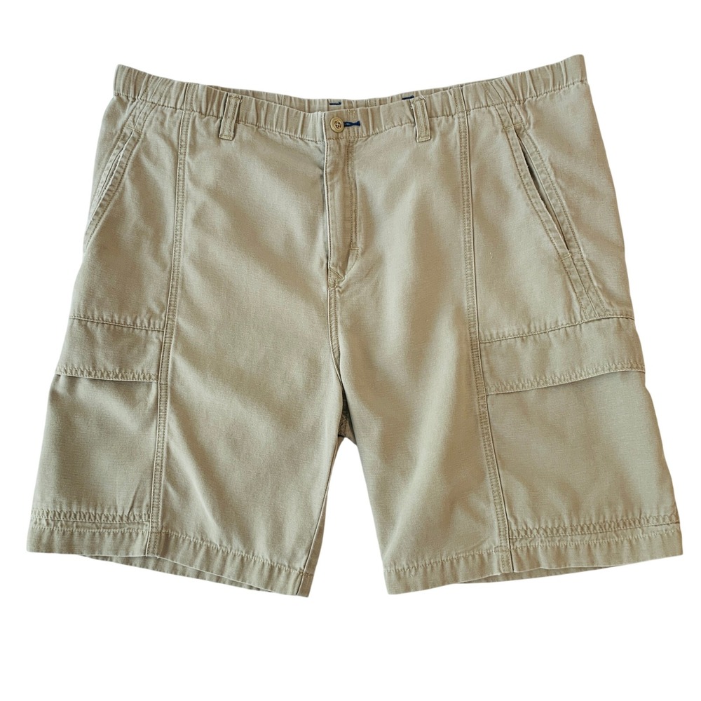 Tommy Bahama Relax Cargo Shorts Khaki Tan Tencel Cotton Mens Casual / Size XL
